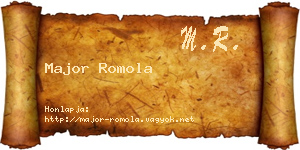 Major Romola névjegykártya